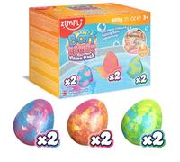 6 x Large Egg Bath Bombs from Zimpli Kids, Create a Colourful Fizzing Bath Time Adventure, Alternative Easter Egg Gifts for Children, Moisturising for Dry Skin, Organic, Handmade Bath Fizzers