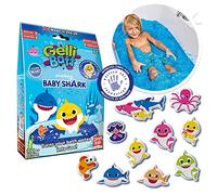 Zimpli Kids Baby Shark Gelli Baff Blue with Free Floating 3D Bath Sticker, 1 Bath or 6 Play Uses, Magically turns water into thick, colourful goo, Bath Toy Gift for Children, Novelty & Gag Toy