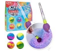 Baff Bombz Magic Brush from Zimpli Kids, 4 x Bath Bombs, Magically Paint your Bath Water, Pocket Money Creative Toy for Children, Birthday Gifts for Boys & Girls , Moisturising Fizzers