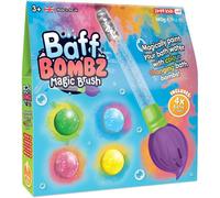 Baff Bombz Magic Brush from Zimpli Kids, 4 x Bath Bombs, Magically Paint your Bath Water, Pocket Money Creative Toy for Children, Birthday Gifts for Boys & Girls , Moisturising Fizzers