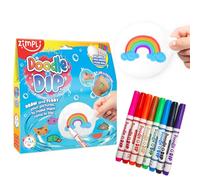 Doodle N Dip from Zimpli Kids, Draw and Float Your Pictures and Add Them as Temporary Tattoos, 8 x Magic Markers & Picture Paddle, Magical Water Colouring Painting Pens, Creative Toy for Children