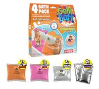 Zimpli Kids Gelli Baff Orange & Pink, 4 Bath Value Pack, Magically Turns Water into Thick, Colourful goo, 2 x Free Crackle Baff, Children's Sensory & Bath Toy Gift, Certified Biodegradable