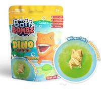 Zimpli Kids Large Dino Surprise Bath Bomb, 6 Surprise Dinosaur Toys to Collect in Total, One Per Bath Bomb, Children's Fizzing Toy, Birthday Gift for Boys & Girls, Stocking Filler Present