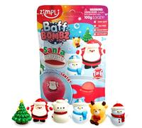ZIMPLI Large Santa Surprise Bath Bomb, Contains 6 Surprise Christmas Toys to Collect in Total, One per Baff Bomb, Stocking Filler for boys girls 4 5 6 7 8 9