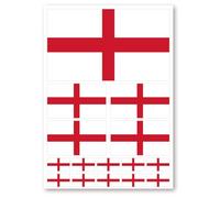 Zimplicity England Flag Self Adhesive Vinyl Stickers - Pack of 15 - Various Sizes - Decals Car Van Bike