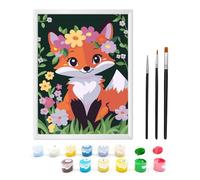 Zimrobin Painting by Numbers from 5 6 7 Years Girls and Boys, Painting by Numbers for Children with Frame, 3 Brushes and Acrylic Paints, 18 x 24 cm (Pretty Fox)