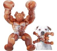Zinbo Indestructible Dog Toys for Aggressive Chewers, Medium/Large Breed, Real Bacon Flavored, Durable Nylon Dog Bone Toys (Light Brown)
