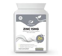 Zinc 15mg Supplement - 120 Vegan Capsules | Highly Absorbable Zinc Citrate for Men and Women | Supports Immunity, Hair, Skin, Nails, Cognitive Function & Bones | UK Made | Non-GMO