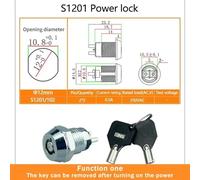 Zinc 2 Position ON OFF Key Lock Switch 12 16 19mm Electronic Power Switch Compatible With Security Electronics Deposit Box For Part Number 5 10 20Set(S1201(Function one))