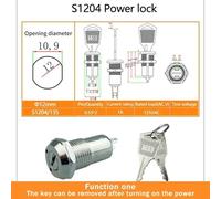 Zinc 2 Position ON OFF Key Lock Switch 12 16 19mm Electronic Power Switch Compatible With Security Electronics Deposit Box For Part Number 5 10 20Set(S1204(Function one))
