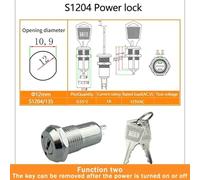 Zinc 2 Position ON OFF Key Lock Switch 12 16 19mm Electronic Power Switch Compatible With Security Electronics Deposit Box For Part Number 5 10 20Set(S1204(Function two))
