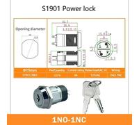 Zinc 2 Position ON OFF Key Lock Switch 12 16 19mm Electronic Power Switch Compatible With Security Electronics Deposit Box For Part Number 5 10 20Set(S1901(1NO-1NC))
