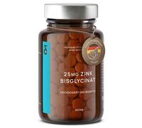 Zinc 25mg Vegan Certified - 180 Elemental Zinc Tablets in a Jar (6 Months Supply) - High Strength Zinc Bisglycinate Mineral Supplement - Supports Immune System, Hair, Skin & Nails for Women & Men