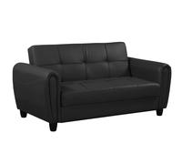 Zinc 3 Seater Faux Leather Sofa Bed with Hidden Storage Mattress Guru Black Medium