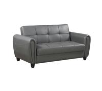 Zinc 3 Seater Faux Leather Sofa Bed with Hidden Storage Mattress Guru Grey Medium