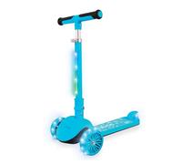 Zinc 3 Wheel Folding Led Shine Scooter for Kids, Light Up Stem with 20 Light Functions, Folding, Non-Slip Grips, Adjustable Handlebar, Blue