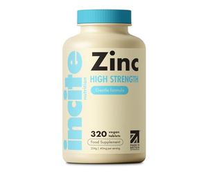 Zinc 40mg - 10+ Month’s Supply - High Strength 320 Premium Tablets - Supplements Suitable for Vegetarian & Vegans - Maximum Strength Quality Pure Zinc Tablets - Support Immune System - Made in UK