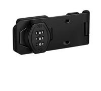 Zinc Alloy 3 Digit Coded Window Stoppers Lock Cabinet Password Locks 1Pcs(Black-4inch)