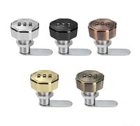 Zinc Alloy 3-Digit Combination Lock for Cabinet, Cupboard, Drawer, Mailbox, Resettable Code Locker Lock Suitable for 12mm Plate, Caravans, Motorhomes, Boats,(Black)