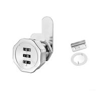 Zinc Alloy 3-Digit Combination Lock for Cabinet, Cupboard, Drawer, Mailbox, Resettable Code Locker Lock Suitable for 12mm Plate, Caravans, Motorhomes, Boats,(Silver)