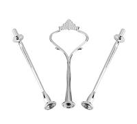 Zinc Alloy 3-Tier Crown Cake Stand - Multi-Tier Cake Plate Holder for Fruit & Cupcakes - Silver