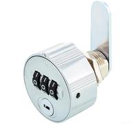 Zinc Alloy 3 Wheel Combination Lock with Reset Key for Cabinet Drawer Locker File Storage Box- Secure Password Security Device- Silver- 4x4x7cm(20mm Silver)
