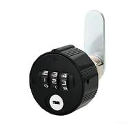 Zinc Alloy 3 Wheel Combination Lock with Reset Key for Cabinet Drawer Locker File Storage Box- Secure Password Security Device- Silver- 4x4x7cm(30mm Black)