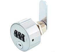 Zinc Alloy 3 Wheel Combination Lock with Reset Key for Cabinet Drawer Locker File Storage Box- Secure Password Security Device- Silver- 4x4x7cm(30mm Silver)
