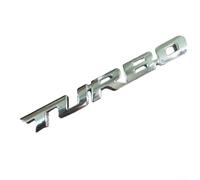 Zinc Alloy 3D Turbo Decal Badge for Car Side Fender Rear Trunk Door Emblem Sticker Replacement Automotive Exterior Trim (Silver)