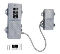 Zinc Alloy 4-Digit Resettable Combination Lock with Chrome Finish for Refrigerator Casement Panels and Storage Units (grey)