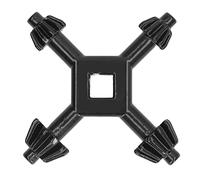 Zinc Alloy 4 in 1 Drill Press Chuck Key Cross Hand Wrench for Power Tool Bit Installation and Removal Universal Multifunctional Manual Wrench Accessory in Black Finish