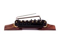 Zinc Alloy and Rosewood Base Bridge, Black Plated Roller Saddles, Archtop Jazz Guitar Part