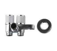 Zinc Alloy Angle Valve G1/2 Inch Double Outlet Two-Way Water Control Faucet for Shower Head Toilet Sink Basin Bathroom Kitchen Plumbing Fittings (Chrome)