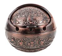 Zinc Alloy Ashtray with Lid for Smokers, Brown Decorative | Windproof Design for Home and Everyday Use, Easy to Clean, Vintage Style, Ashtray with Lid Smell Proof