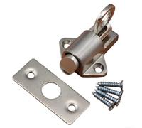 Zinc Alloy Automatic Latch Door Bolt Spring Loaded Self Closing for Interior for Windows Cabinets Security Gate Hook Silver 43mm(Tongue up)