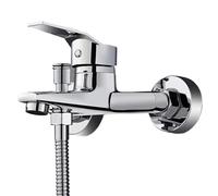 Zinc Alloy Basin Faucets Chrome Wall Mounted Hot Cold Water Mixer Tap Dual Spout Single Handle for Bathroom Shower Basin(1Pcs-D)