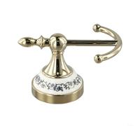 Zinc alloy bathroom hardware pendant with double hooks and gold plating delivering resistant and reliable hanging solution (A)