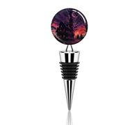 Zinc Alloy Black Haunted House Wine Stopper Sealing Wine Bottle Stopper Reusable Beverage Preserver Decorations Wine Cork Plug for Party Holiday Wedding Camping Bar