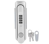 Zinc Alloy Cabinet Door Password Coded Lock with Keys, Secure Combination Lock for Home Office Hospital School, Durable Zinc Alloy Material with Adjustable 4 - Digit Code, Ideal fo (Silver)