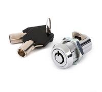 Zinc Alloy Cam Lock with Bright Chrome Plating for Distribution Box, Chassis or Cabinet, Push and Telescopic Mechanism, 1/4 Turn 90° Rotation, Wear-Resistant Metal Construction
