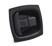 Zinc Alloy Carbon Steel Black Square Door Lock Panel Lock Plane Handle Door Lock 1Pcs(Without Key)