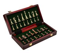 Zinc Alloy Chess Retro Board Set for Adults Chess, Folding Portable Game Tournament Beginner 12Inch 2 Players