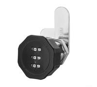 Zinc Alloy Combination Lock with 3 Digit Resettable Code and Turn Tongue for Secure Locking on For 120mm Plates, for Various Keyless Applications (Black)