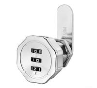 Zinc Alloy Combination Lock with 3 Digit Resettable Code and Turn Tongue for Secure Locking on For 120mm Plates, for Various Keyless Applications (Silver)