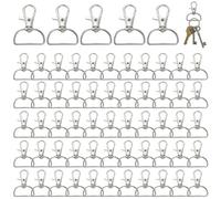 Zinc Alloy D-Ring Trigger Snap Clips 60Pcs - Swivel Clasp Hooks for Keychain Making DIY Crafts Lanyards Bag Hardware/1 Inch