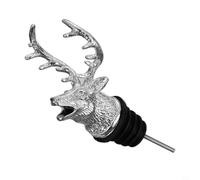 Zinc Alloy Deer Head Wine Aerator Pourer with Food-Grade Silicone Seal, Smooth Flow Spout for Red Wine Bottles, Gold and Silver Options(Silver)
