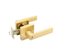 Zinc Alloy Door Handle Lock with Keys Bathroom Secure(Gold(with Key)) | Aluminum or zinc alloy, square minimalist style, fits wooden steel doors, smooth lever action, includes keys