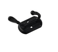 Zinc Alloy Door Rear Wardrobe Coat Hook Entrance Metal Coat Hook Black Kitchen Surface Screw Hook(Black)