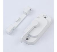 Zinc Alloy Door Reinforcement Lock for Crescent Sash Locks - White Push-Pull Button Security Upgrade for Aluminum, Wood & Vinyl Sliding Doors, 2