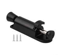 Zinc Alloy Door Stop, Spring-Loaded Foot Release Holder for Floor or Wall Mount, Black